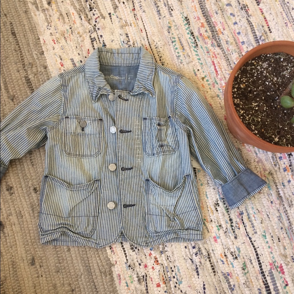 Baby gap pinstripe denim jacket